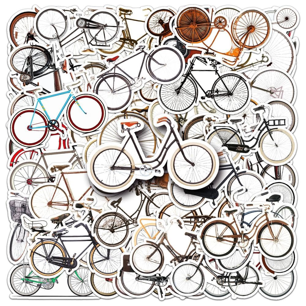 Adesivos de bicicleta vintage, 50 peças para bagagem, laptop, telefone C