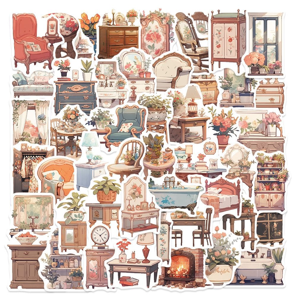 Adesivos Funny Retro Doodle, estilo anos 90, 50 peças à prova d`água