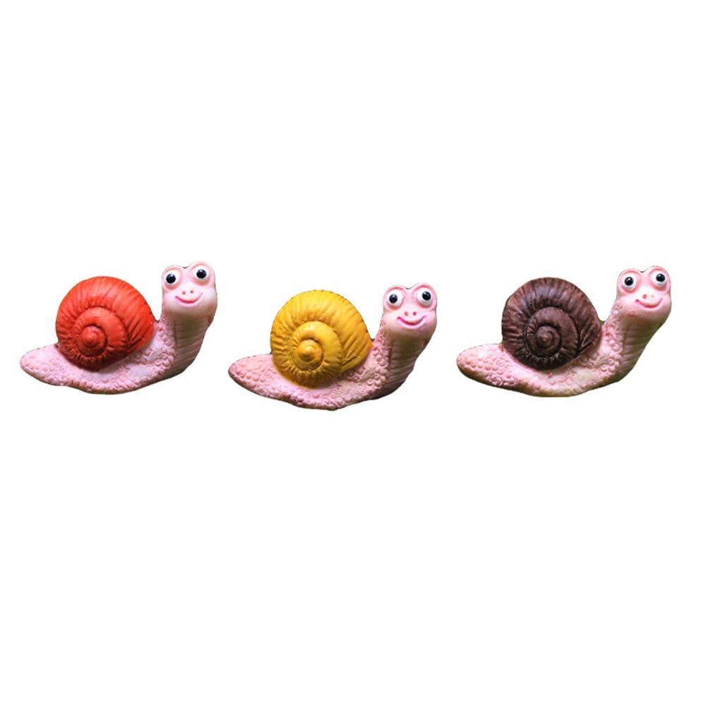 Figura de escultura de caracol para decoração de jardim em resina 3,9 cm