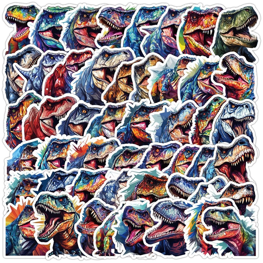 Conjunto de adesivos, decalques de vinil à prova d`água, fofo dinossauro, 50 unidades