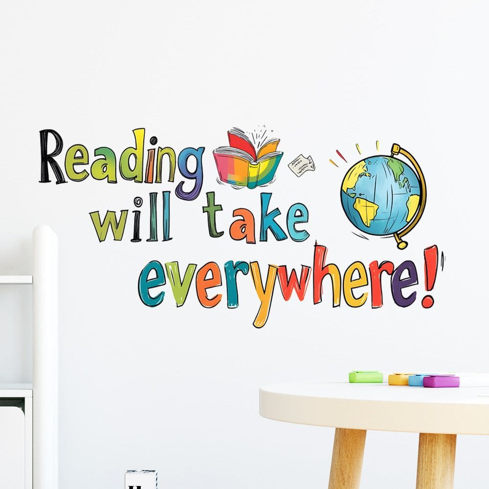 A leitura de adesivos de parede levará você a qualquer lugar PVC 90,5 x 45 cm