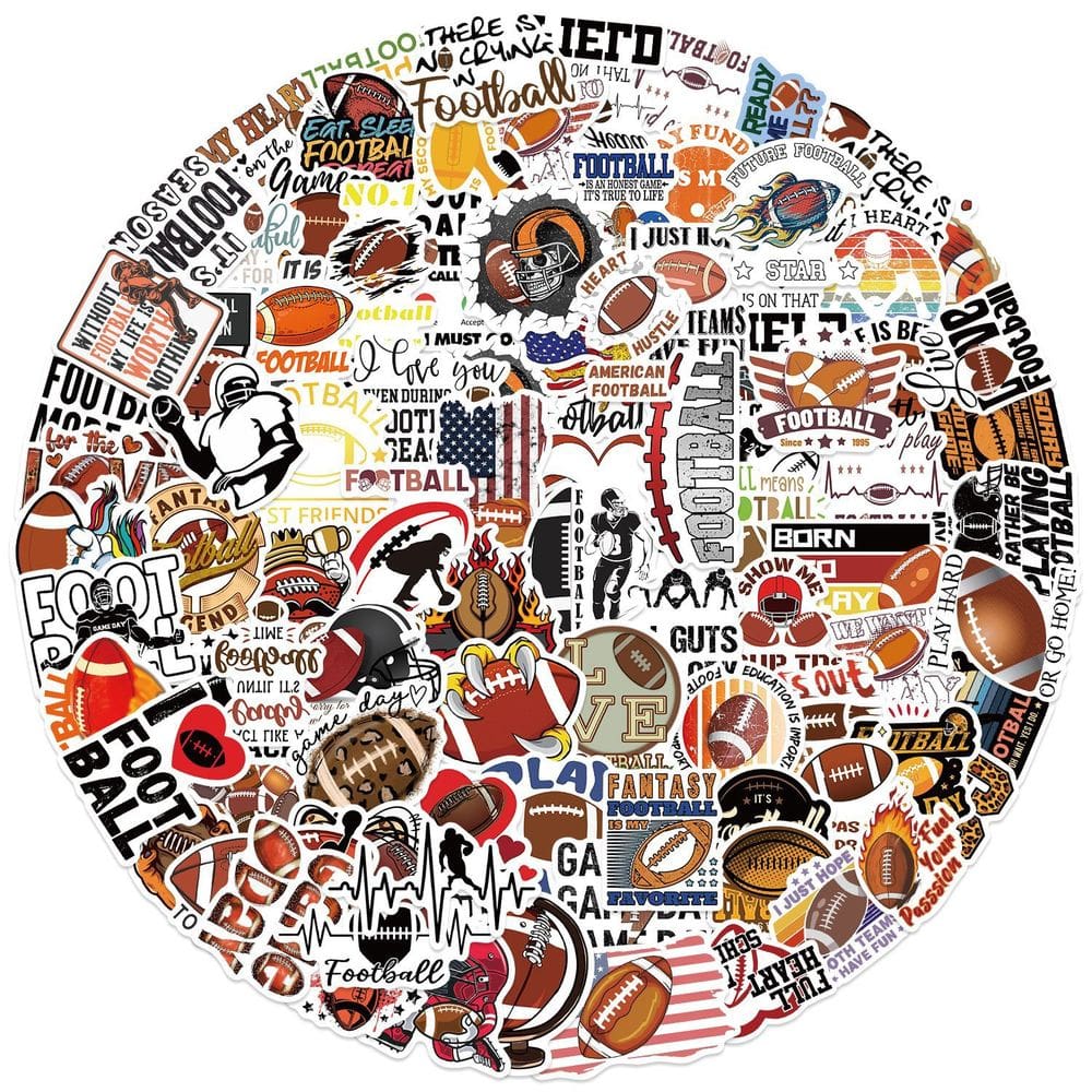 Adesivos de vinil impermeável com tema de futebol, 100 unidades para adultos
