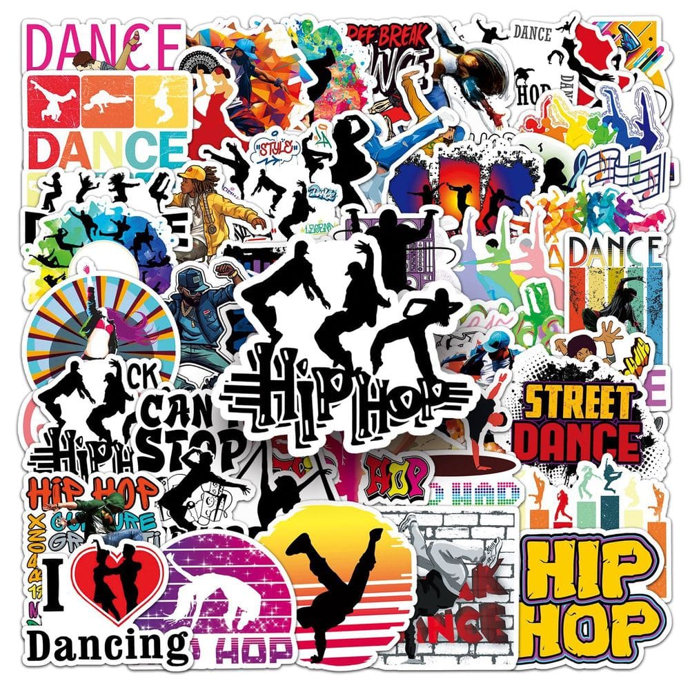 Adesivos Dance, 50 peças, decalques de vinil Creative Hip Hop Street