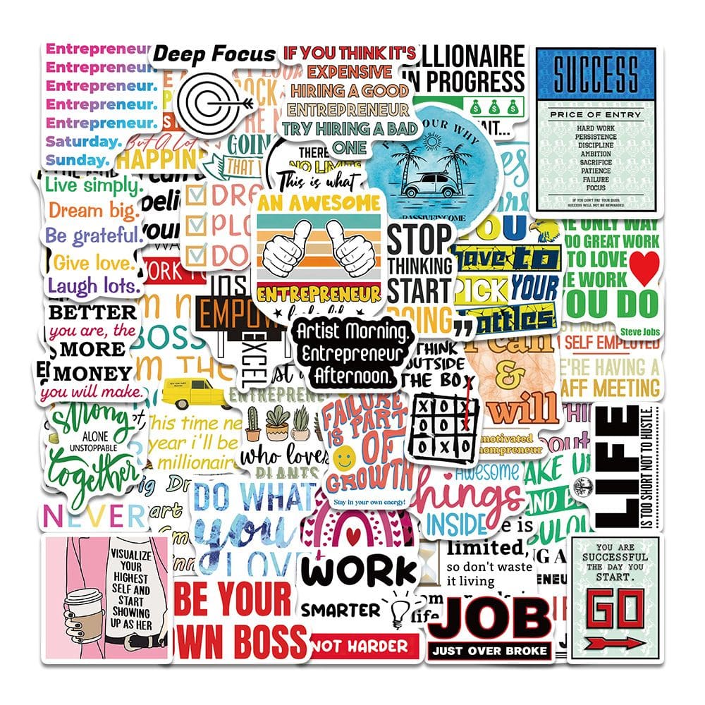 Pacote de adesivos Entrepreneur Quote 50 unidades Motivational Business
