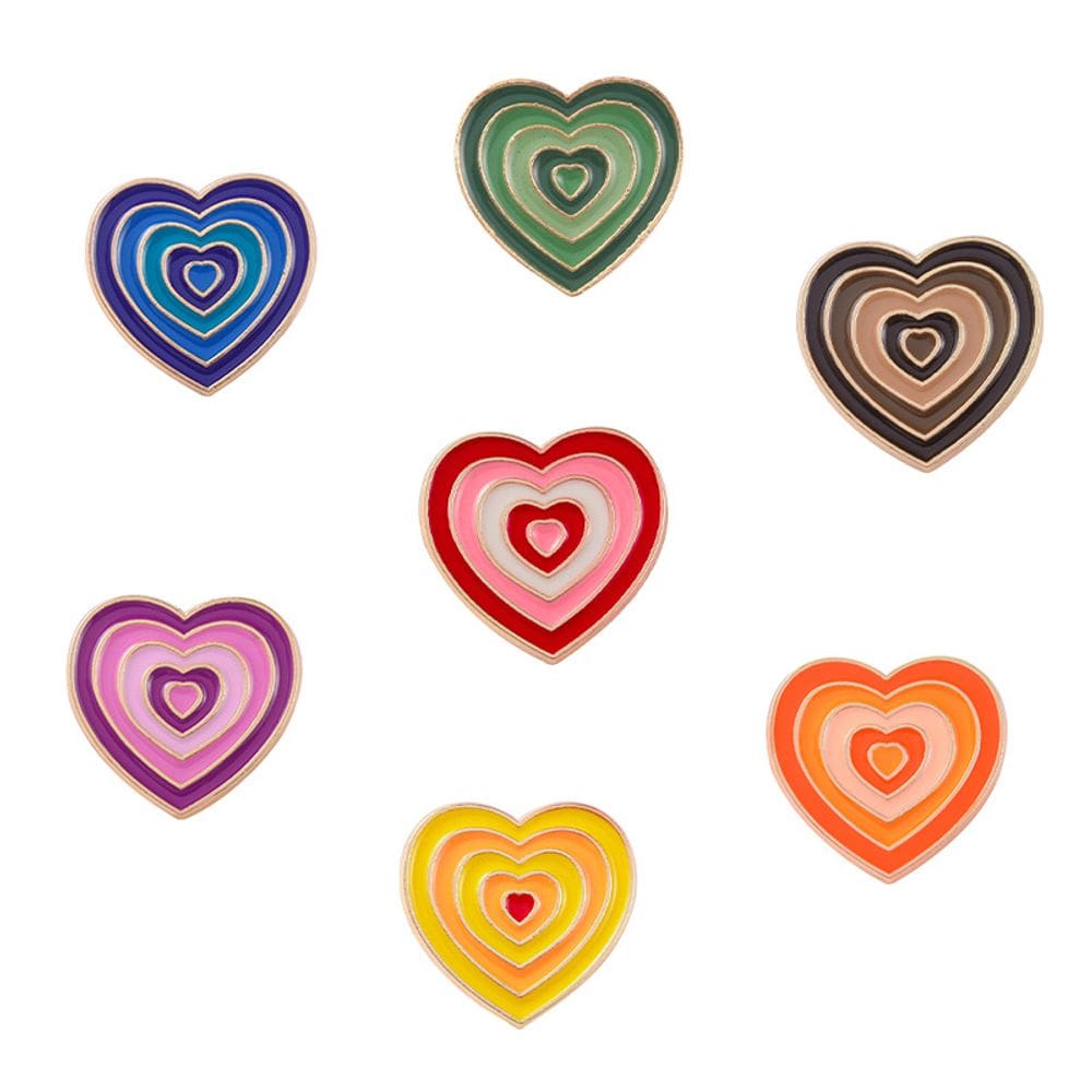 Conjunto de broches Colorful Heart Retro Y2K Gradient Enamel