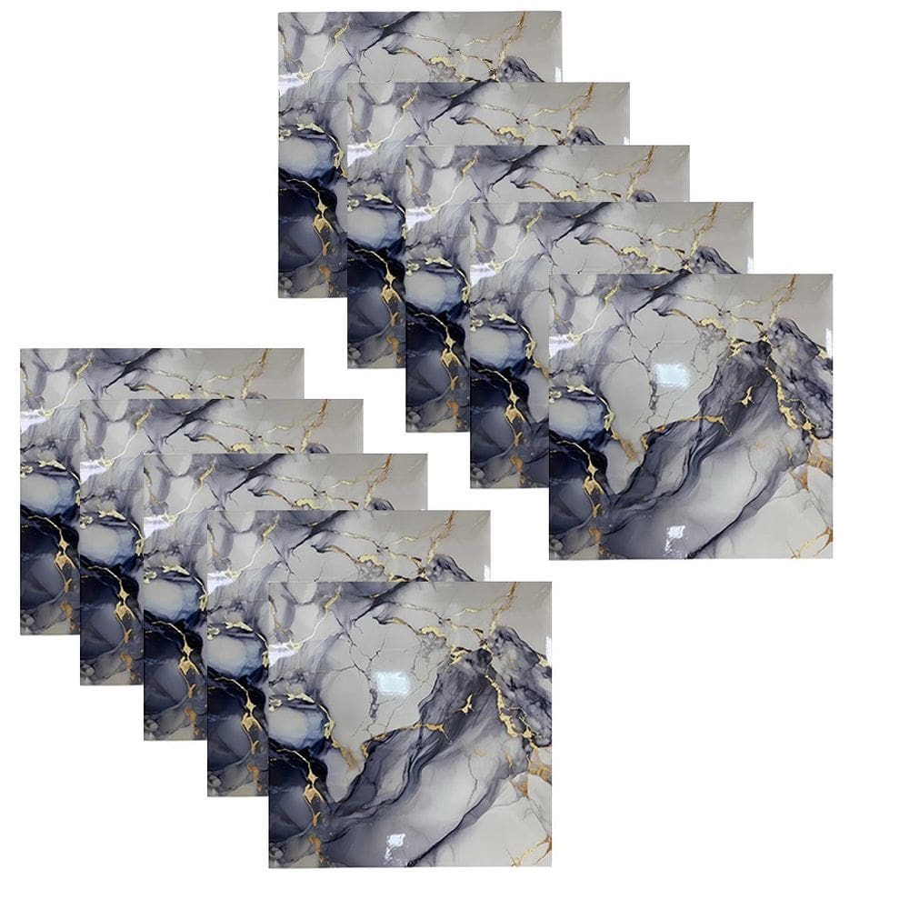 Placa Adesiva Marmore 3D Kit 10 uni Papel de Parede Autocolante Obra Reforma Ambiente Cozinha Banheiro Quarto Casa