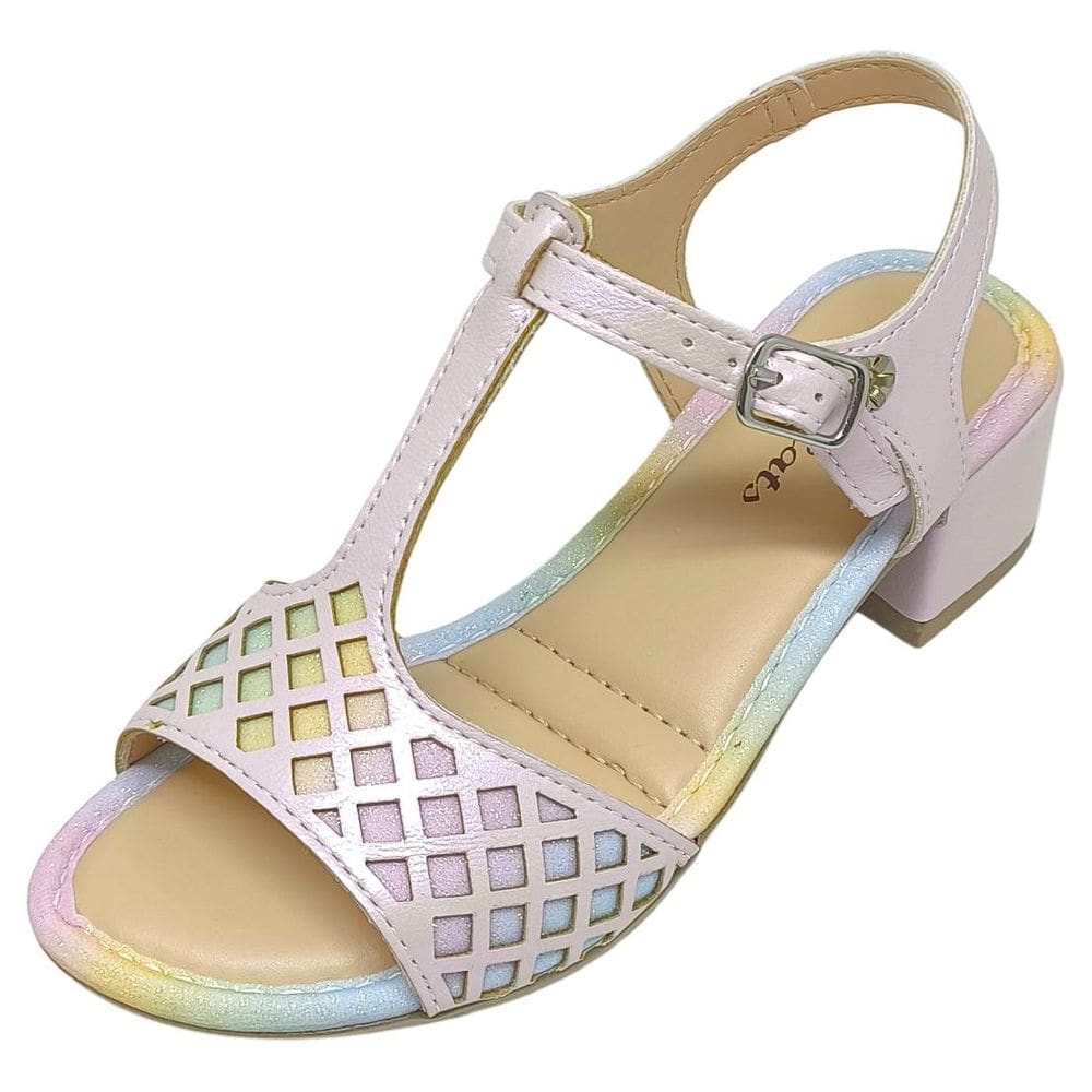 Sandalia Infantil Menina Dia a Dia Moderno Salto Pink Cats