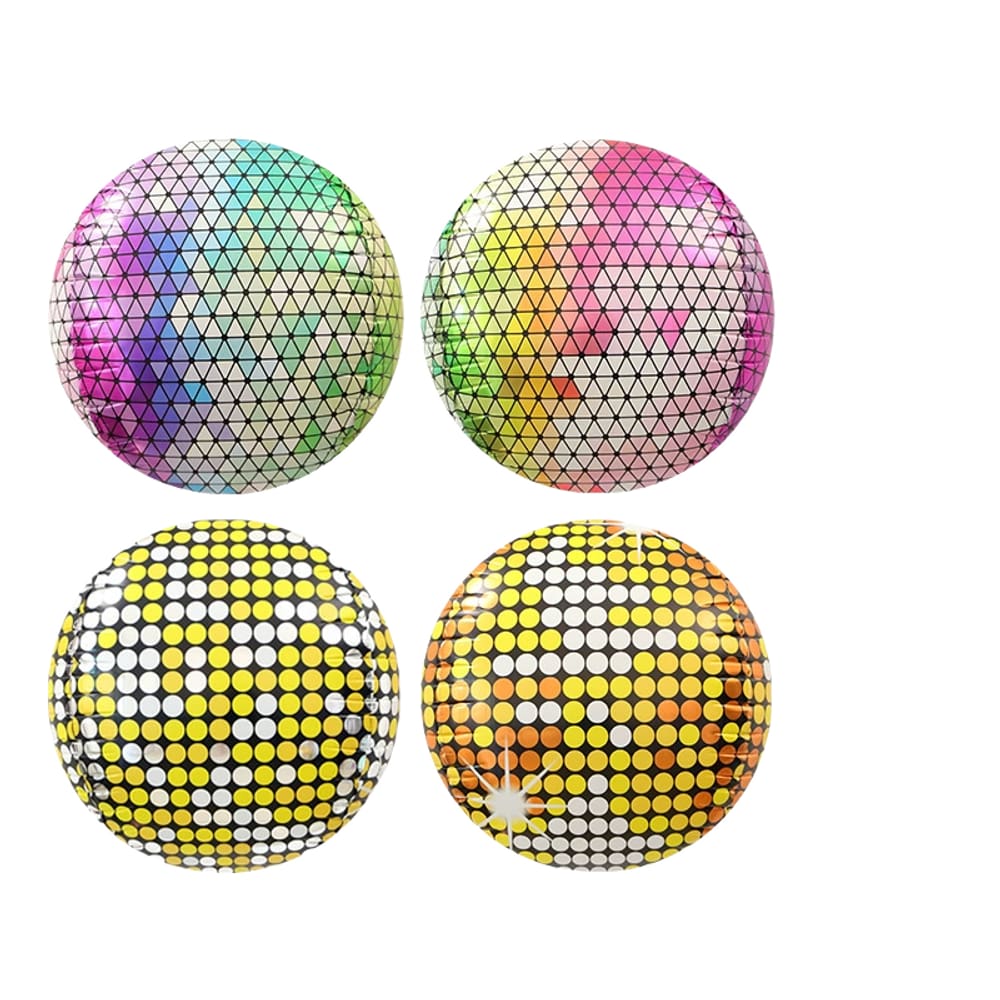 Conjunto de balões metalizados, 4 unidades, 4D, 40 cm, coloridos, multicoloridos