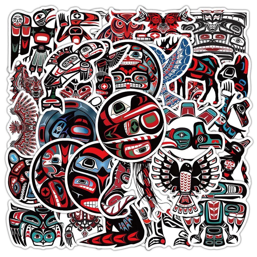 Conjunto de adesivos Totem Tribal Style, decalques de vinil, 50 unidades