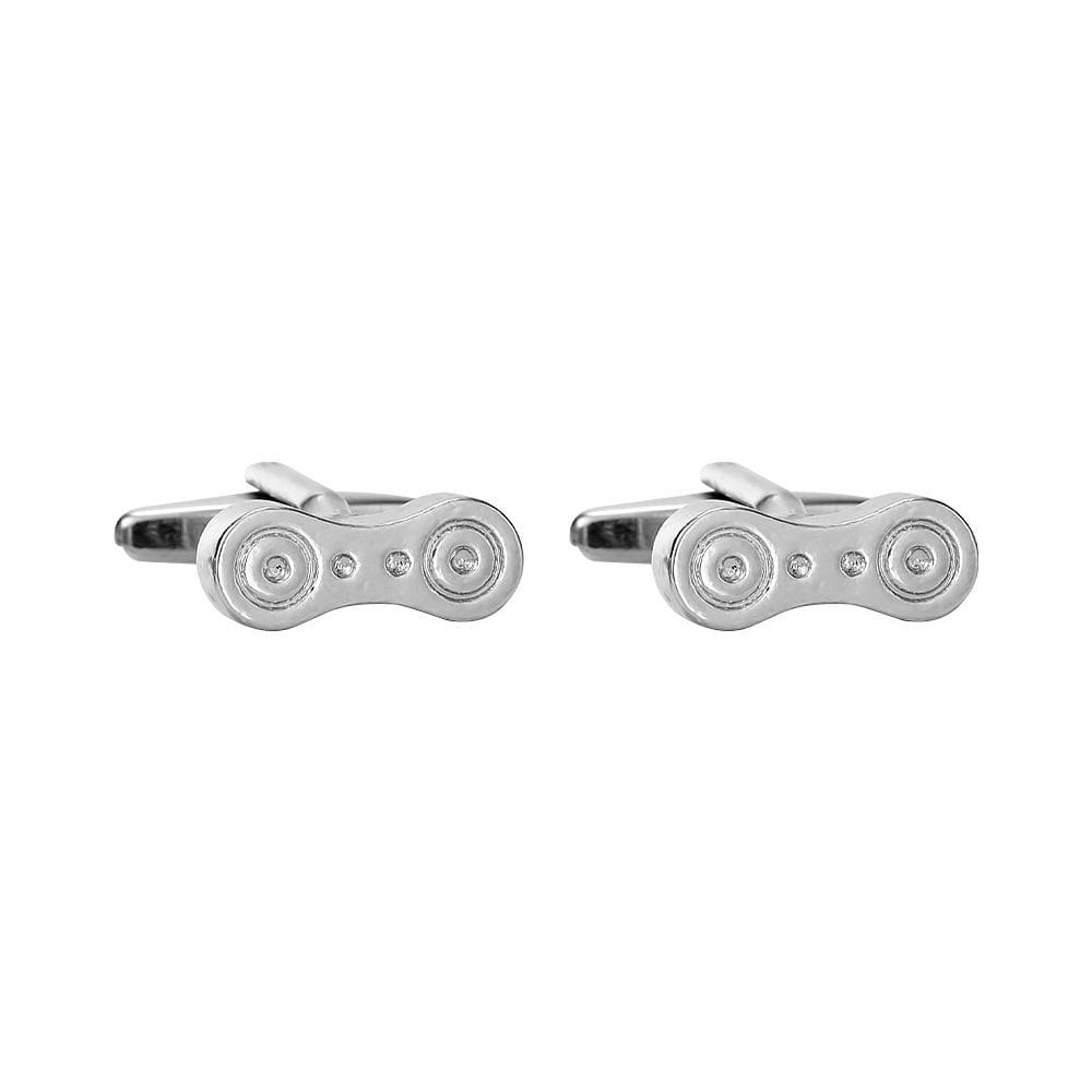 Cufflinks Bike Chain Style Alloy para homens, mecanismo de moda