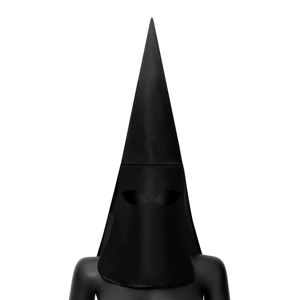 Chapéu de bruxa, cosplay de Halloween, preto pontudo com orifícios para os olhos