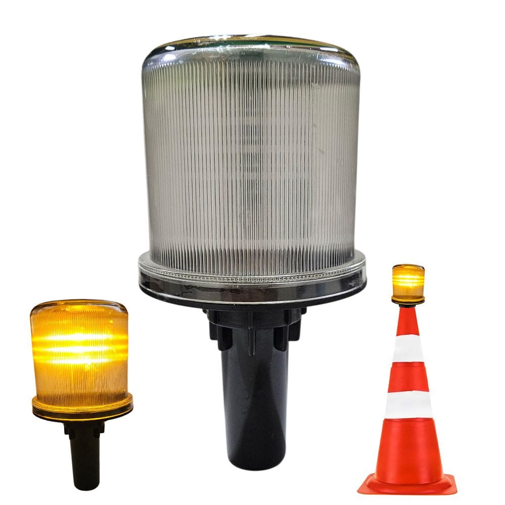 Sinalizador Solar Viario Cone Sinalizaçao Transito Rodovia Avenida Obra Estrada Aeporto Segurança Alerta Acidentes