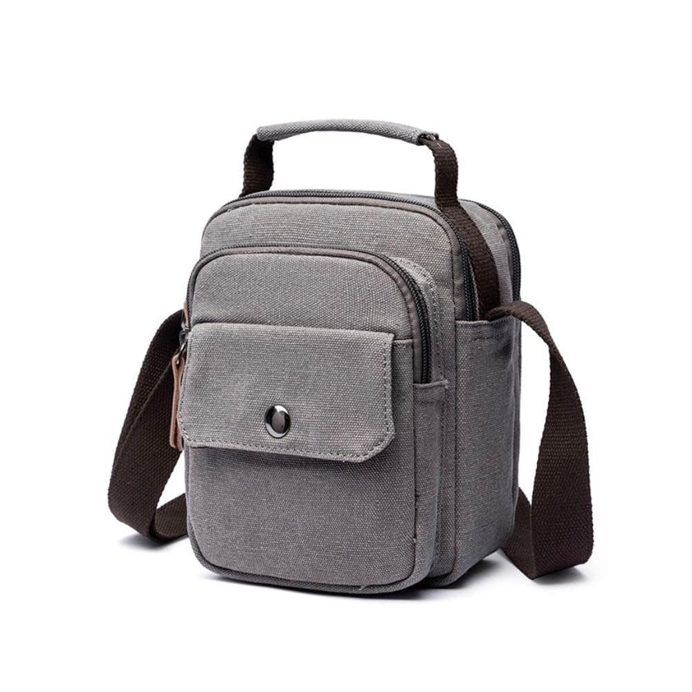 Bolsa tiracolo de ombro Canvas Messenger para homens compacta