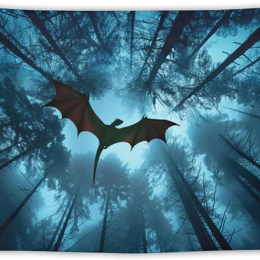 Tapeçaria para pendurar na parede Fantasy Dragon Flying Dragon 150x130cm