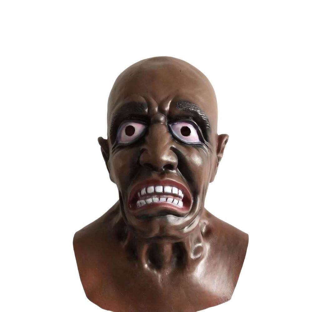 Máscara de zumbi, resina facial assustadora com língua comprida, unissex