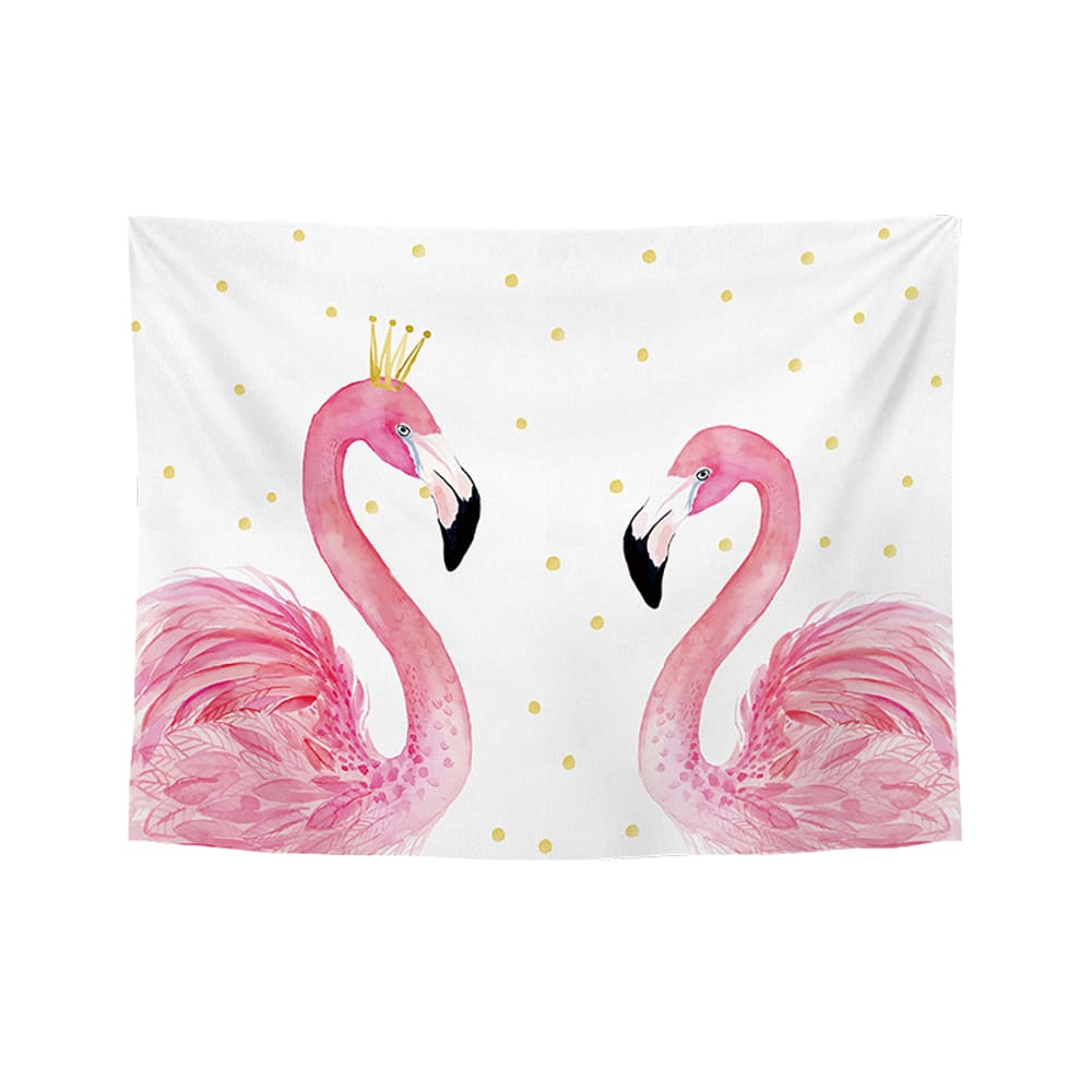 Tapeçaria pendurada na parede em aquarela de flamingo rosa 100x75cm
