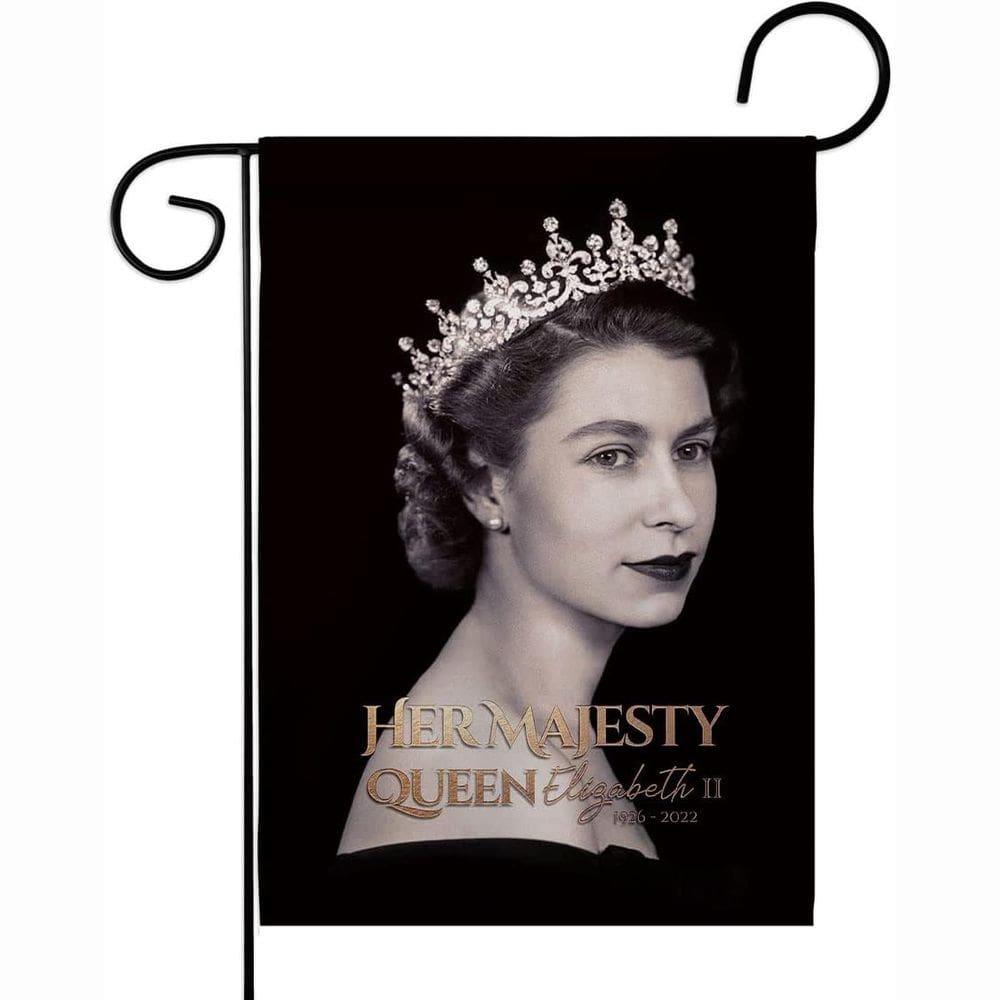 Bandeira de jardim Memorial da Rainha Elizabeth II 30x45cm Poliéster