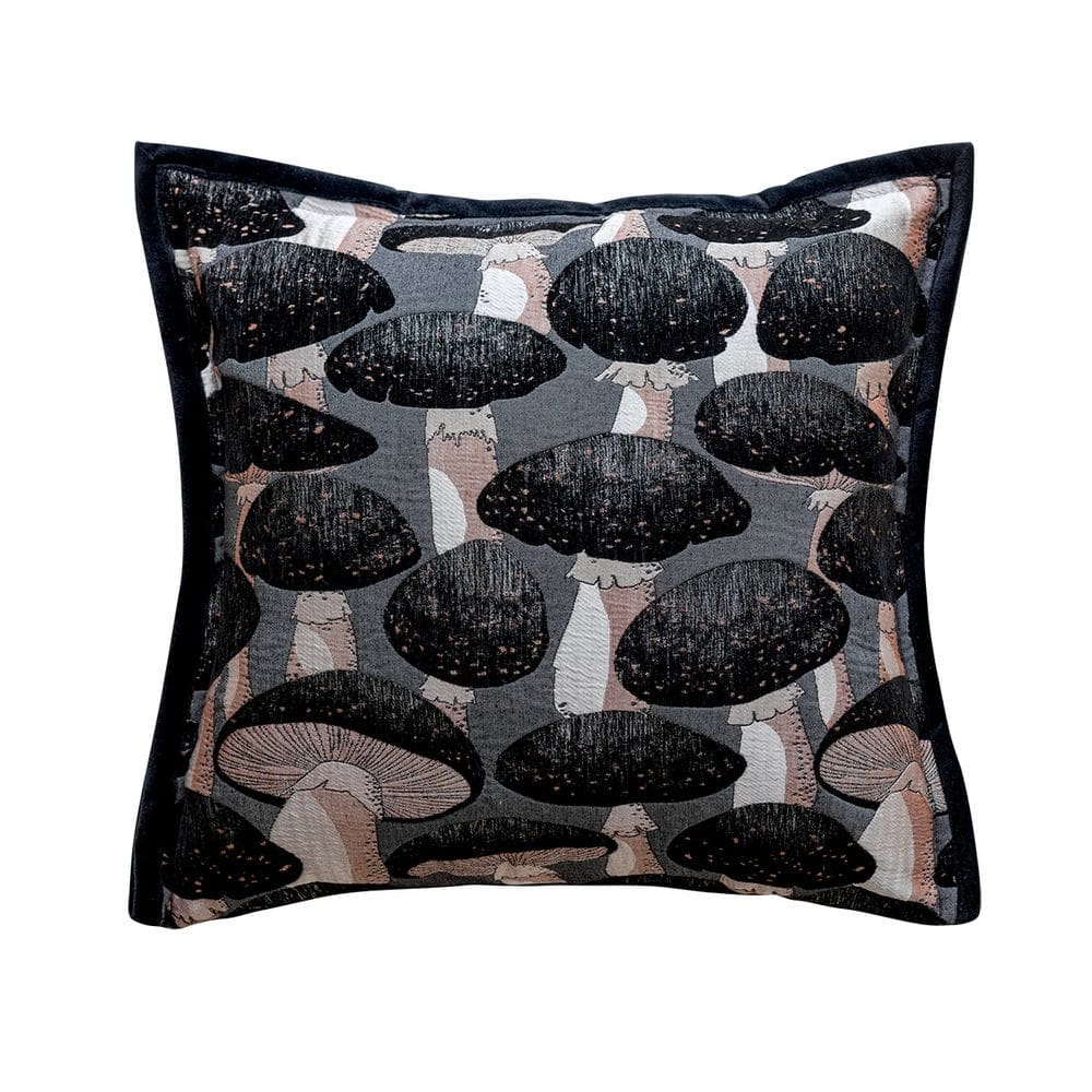 Capa de almofada decorativa de algodão com estampa de cogumelos