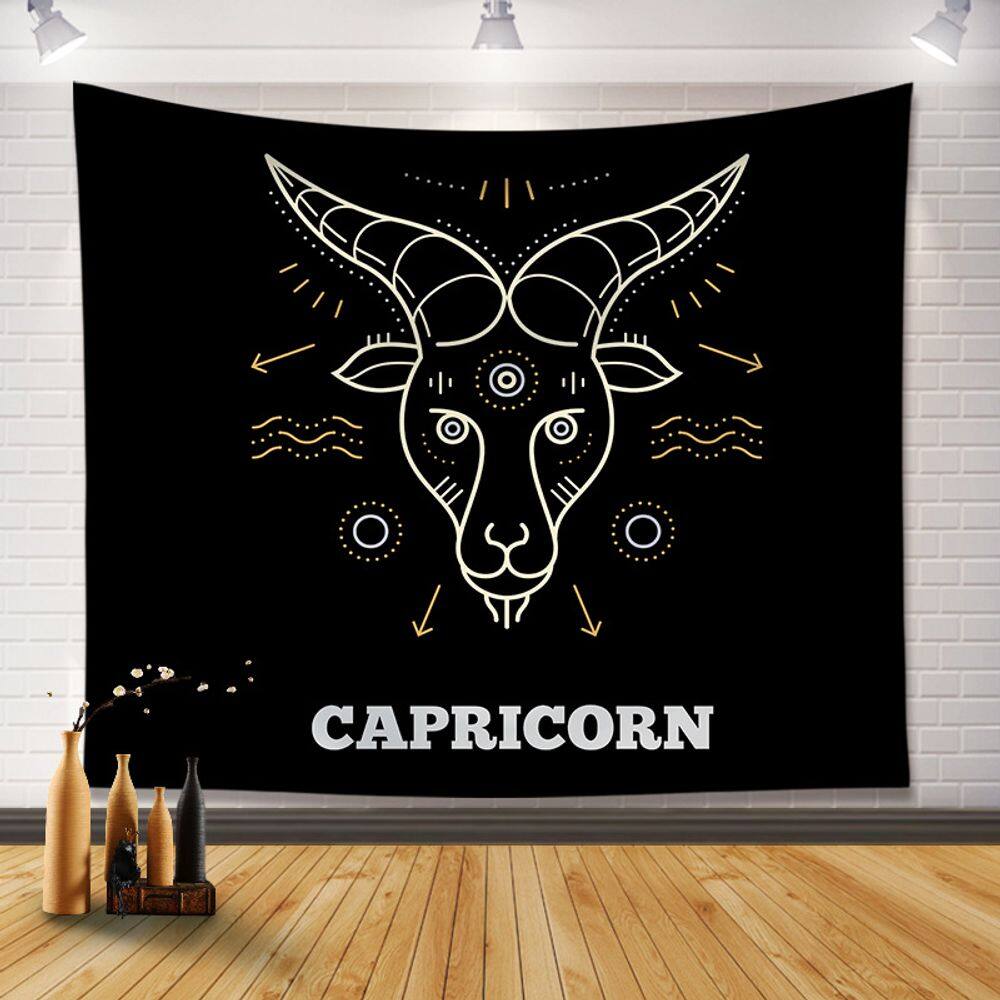 Tapeçaria para pendurar na parede Capricórnio Zodiac Minimalist 130x150cm