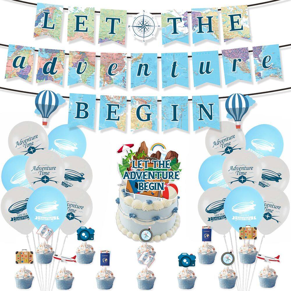 Conjunto de decoração de festa Travel Adventure 30 unidades | Adventure Ba
