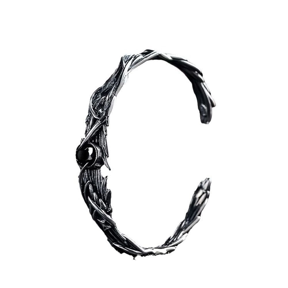 Pulseira de prata esterlina 925 gótica para homens