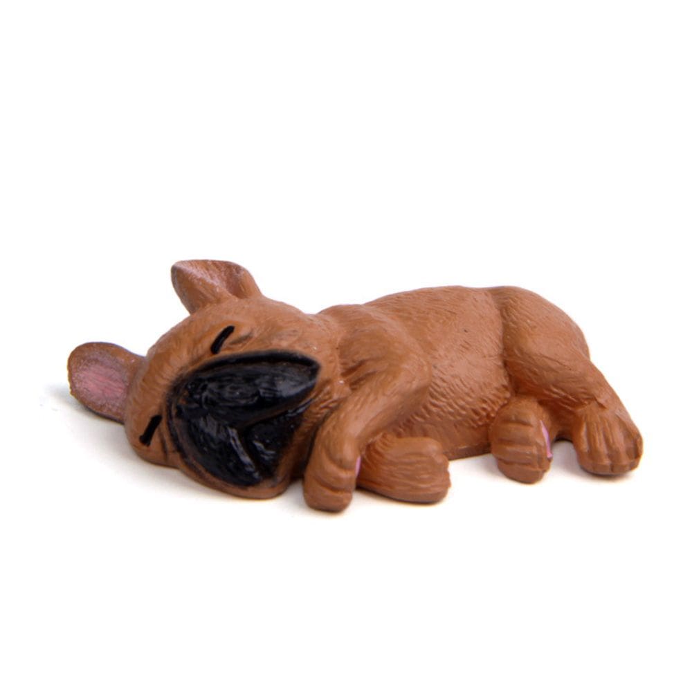 Estatueta fofa escultura de buldogue francês adormecido em PVC 4,5 cm