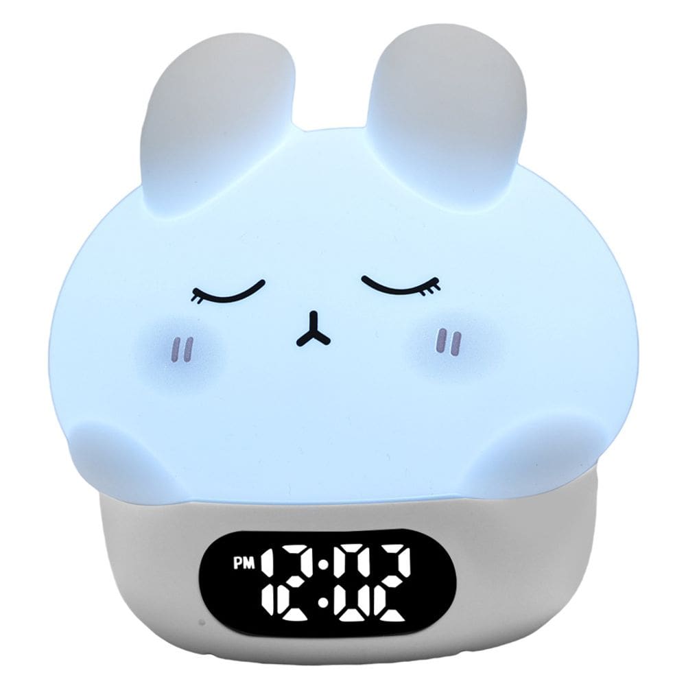 Despertador Cartoon Rabbit Silicone com luz noturna LED