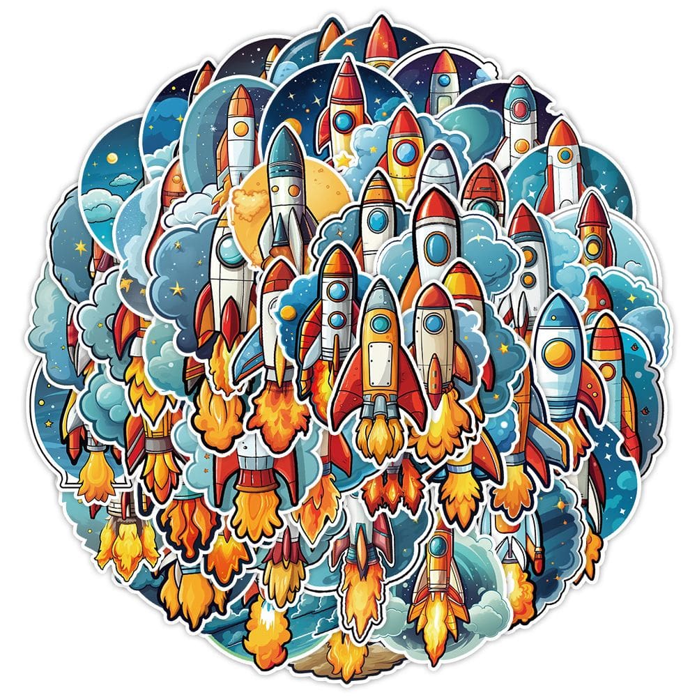 Adesivos Rocket Series Graffiti em vinil impermeável, 50 unidades