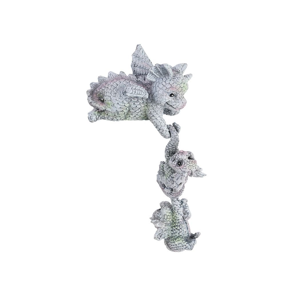 Estátua de decoração de jardim pendurada de mãe e bebê dragão