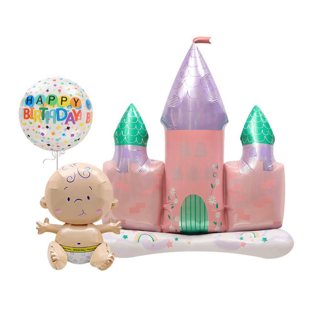 Conjunto de festa inflável Castle and Baby Foil Balloon x2