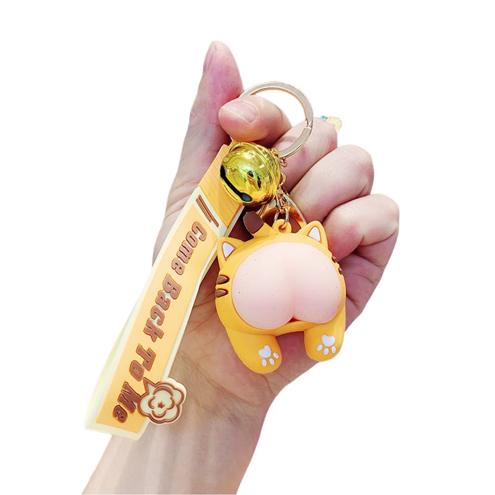 Chaveiro Cute Tiger Butt Cartoon Animal PVC para todas as idades