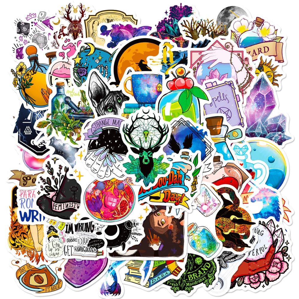 Pacote de adesivos Medieval Magic, 50 unidades | Fantasy Witchcraft Vin