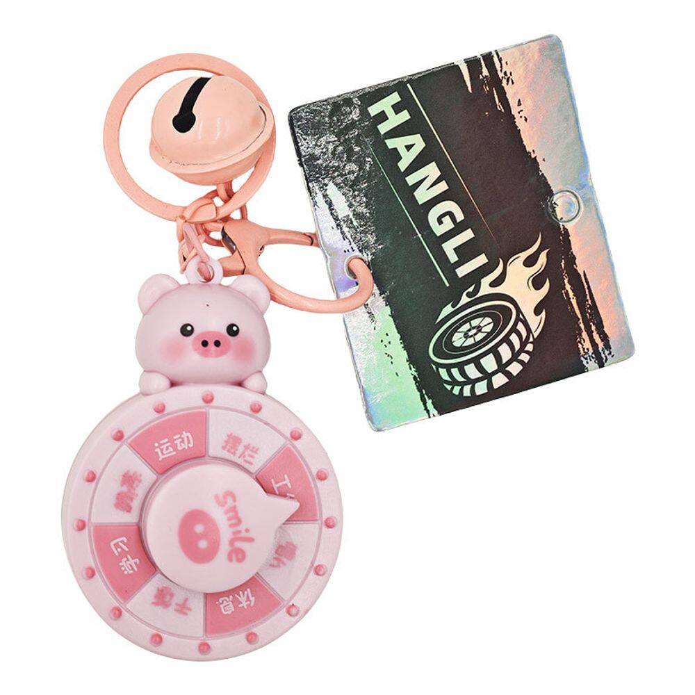Chaveiro Piggy Spinner com luz e som para crianças e amantes de animais