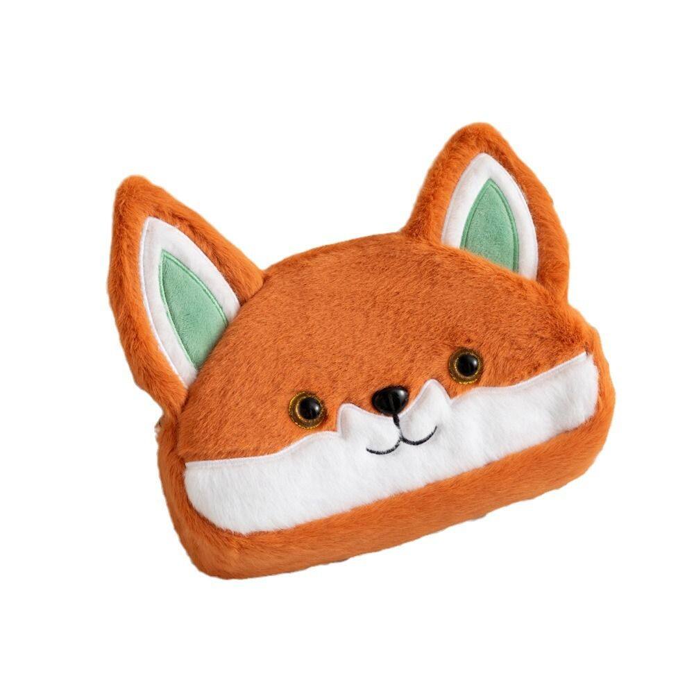 Estojo de lápis de pelúcia de grande capacidade Cute Fox Design 21x6x12cm