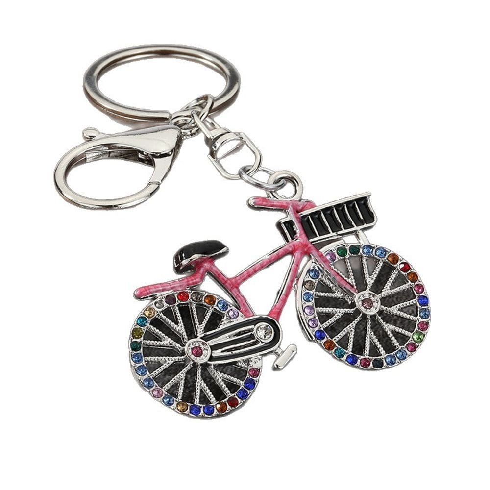 Chaveiro: bicicleta de cristal de luxo, strass, liga de bicicleta