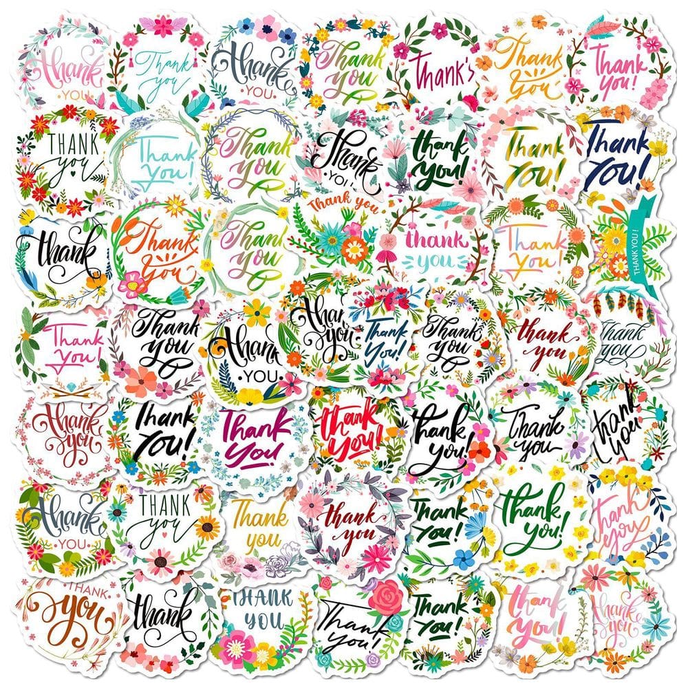 Pacote de adesivos de Feliz Ano Novo, 50 unidades - frases em inglês