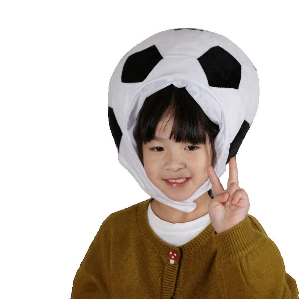 Chapéu em forma de bola de futebol para crianças com design fofo de poliéster