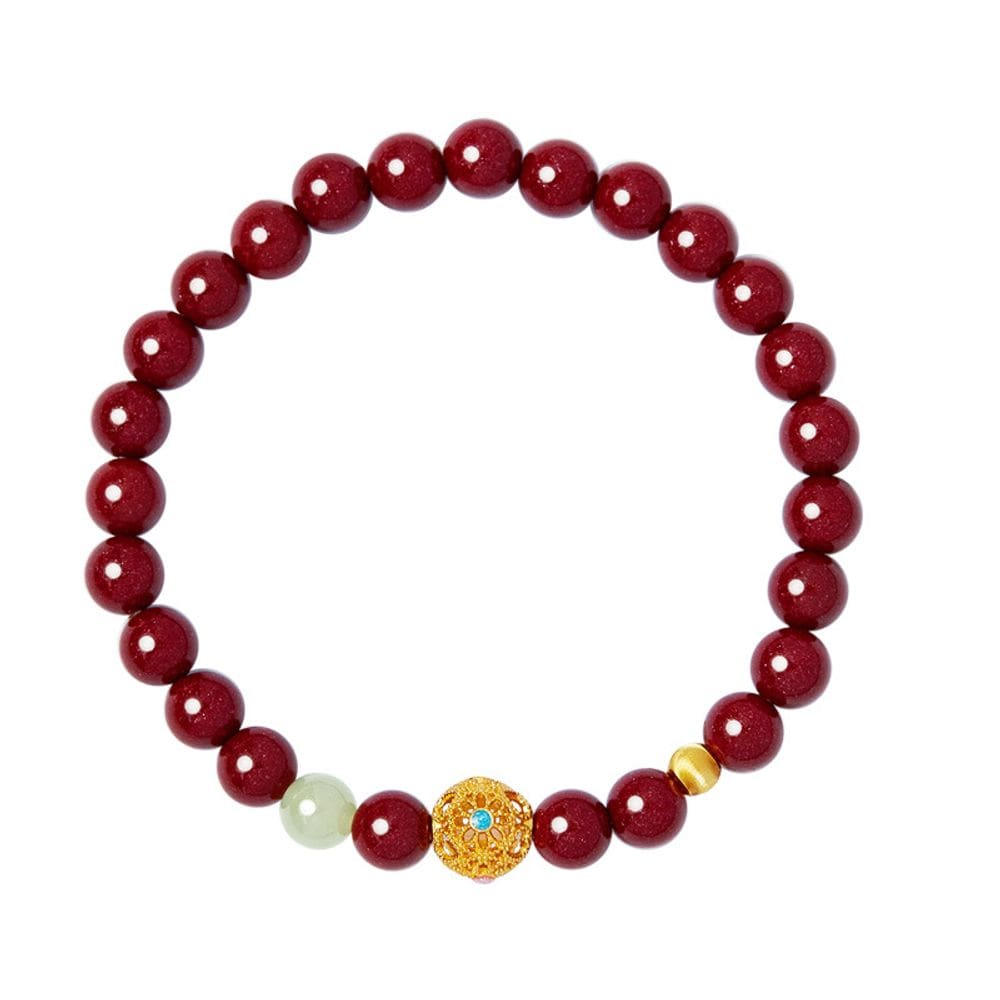 Pulseira Cinnabar com talão de filigrana de prata esterlina