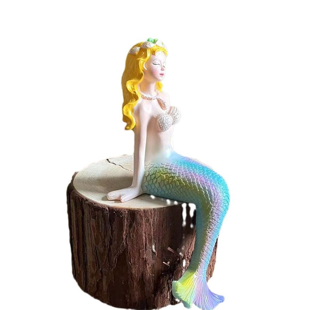 Escultura de decoração de jardim em resina de sereia 23cm - 220g