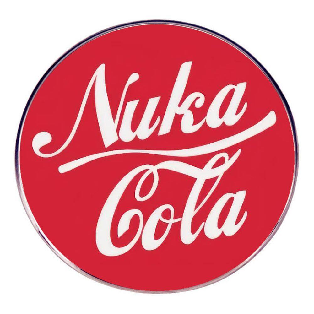 Broche redondo vermelho com letras em estilo cola retrô 3x3cm