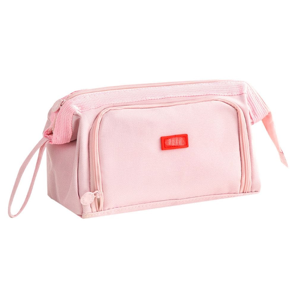 Estojo de lápis de tela de dupla camada de grande capacidade com janela