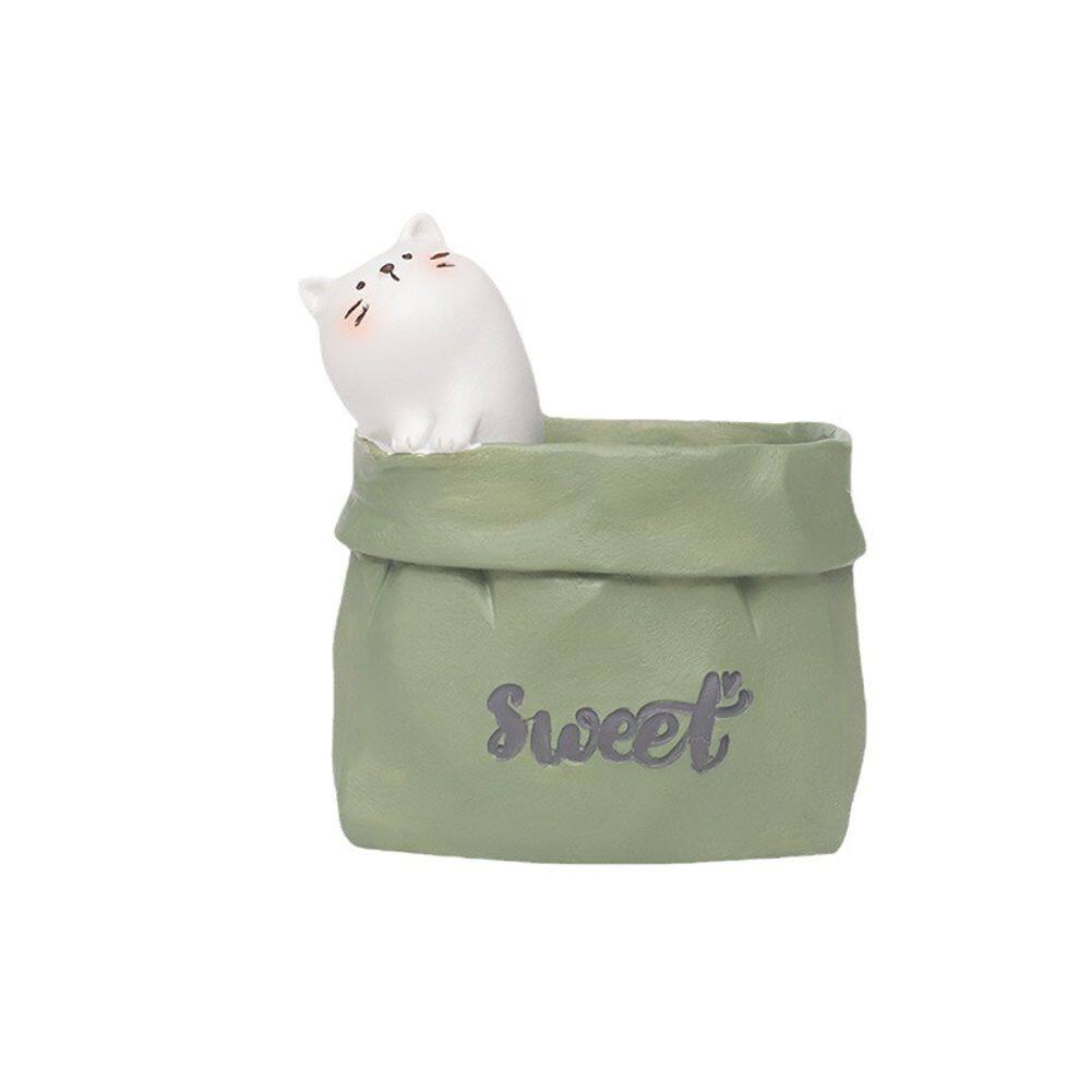 Vaso para plantas de resina criativa Flowerpot Cartoon Cat 500g