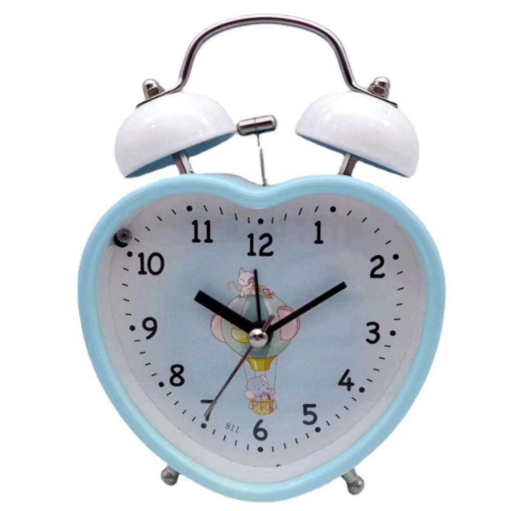 Despertador Cute Twin Bell Cartoon Hot Air em forma de coração