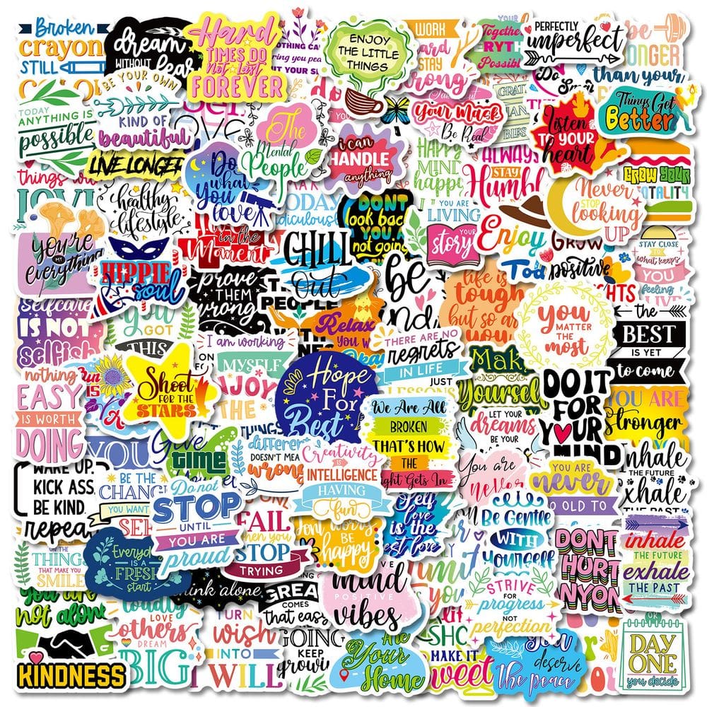 Pacote de adesivos motivacionais de 50 unidades — Inspirational English