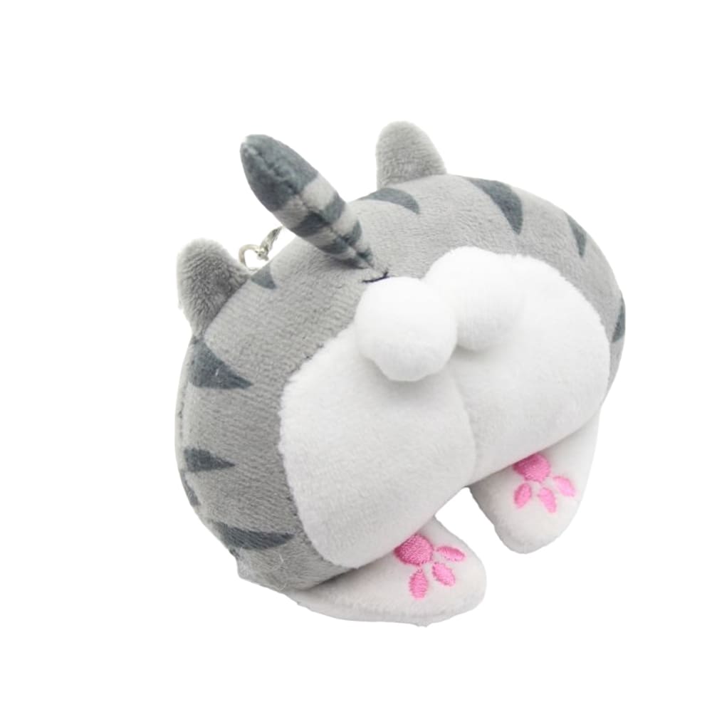 Chaveiro Cute Cat Butt Plush Animal Chaveiro Rosa 10 cm