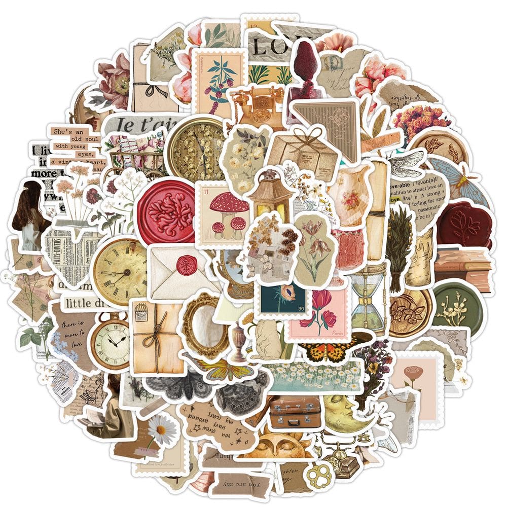 Adesivos retrô americanos dos anos 70, 50 peças, impermeáveis e duráveis