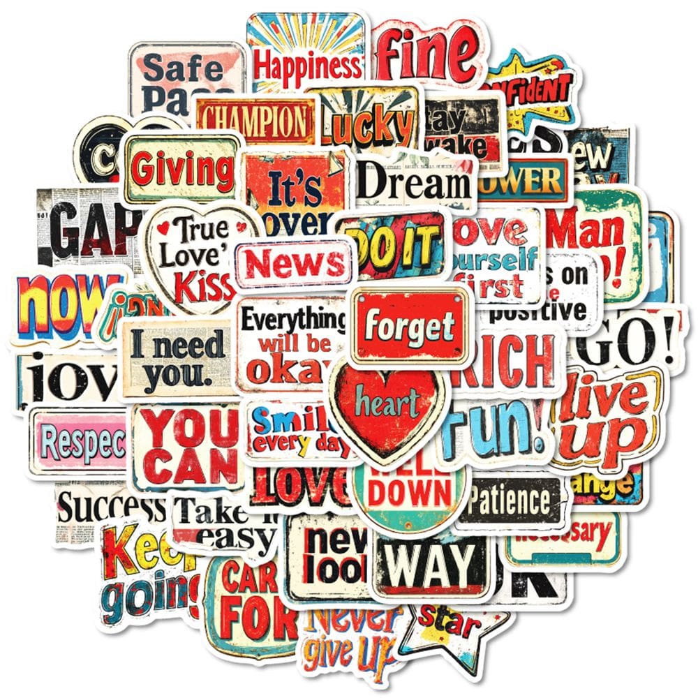 Pacote de adesivos Thank You Graffiti 50 unidades coloridas em inglês L