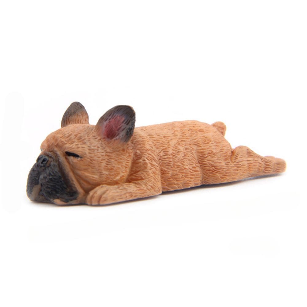 Escultura em resina fofa de buldogue francês adormecido 1,8 × 5,3 cm