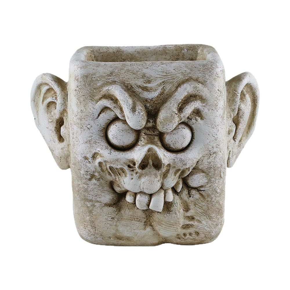 Vaso de flores: resina de Halloween, rosto de palhaço assustador, 590g, 17x15x16cm