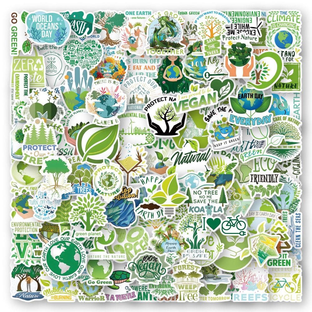 Adesivos ecológicos e ambientais, 50 unidades Nature & Sustain